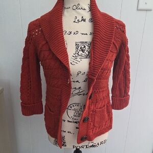 Caslon Women's Rust Cardigan Sweater